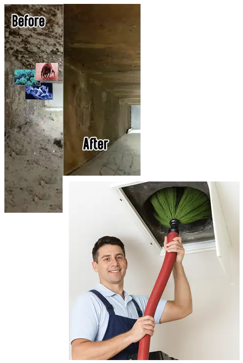 air Duct Cleaning before and after