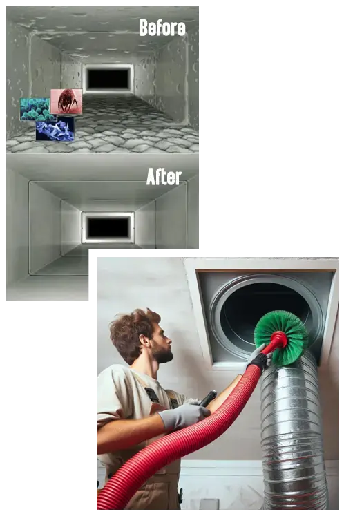 air Duct Cleaning before and after